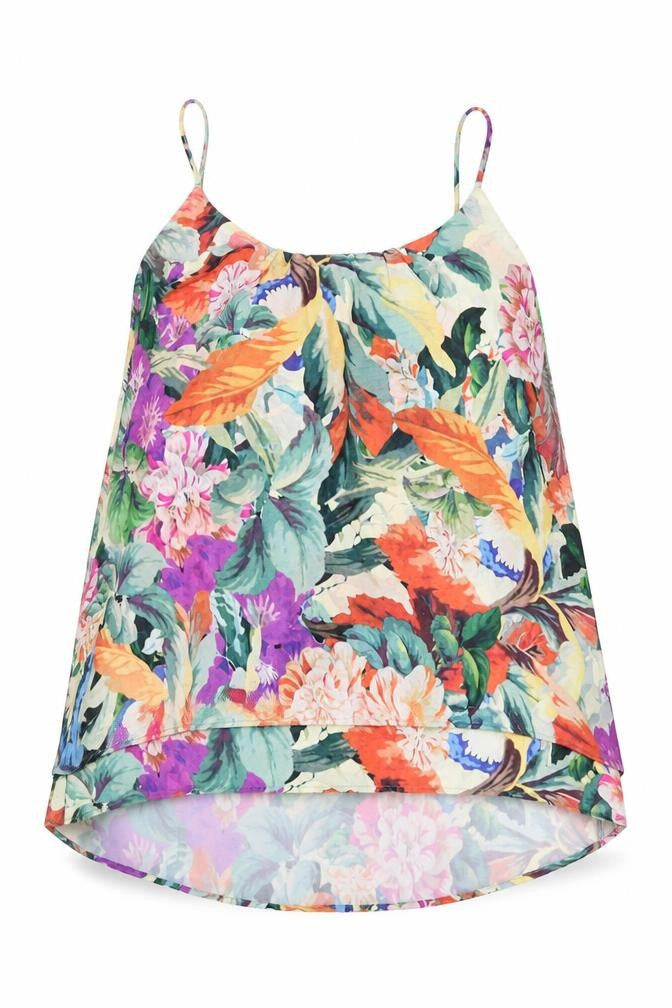 H&M Womens Multicoloured Floral Polyester Camisole Blouse Size 10 Round Neck