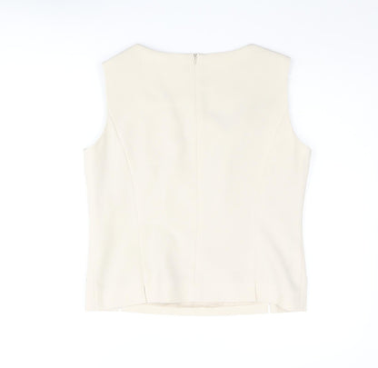 Country Casuals Womens Beige Polyester Basic Blouse Size 12 Round Neck