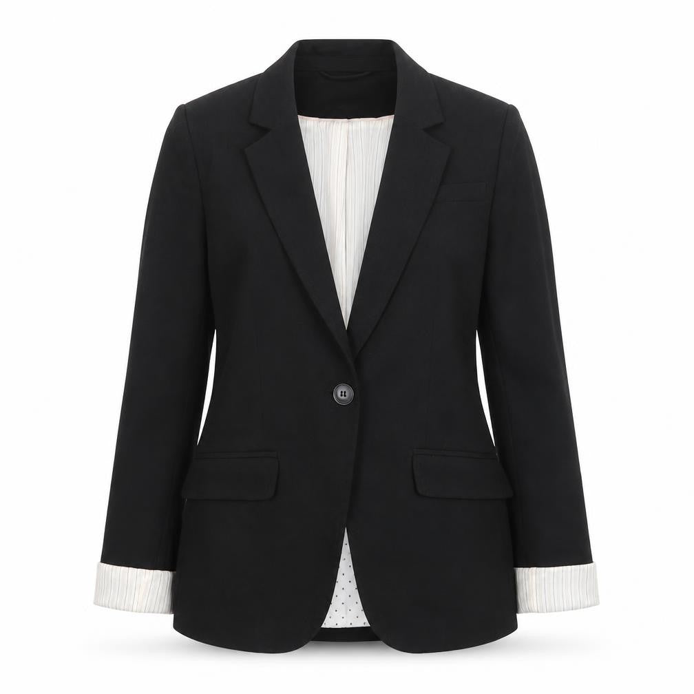 H&M Womens Black Polyester Jacket Blazer Size 6