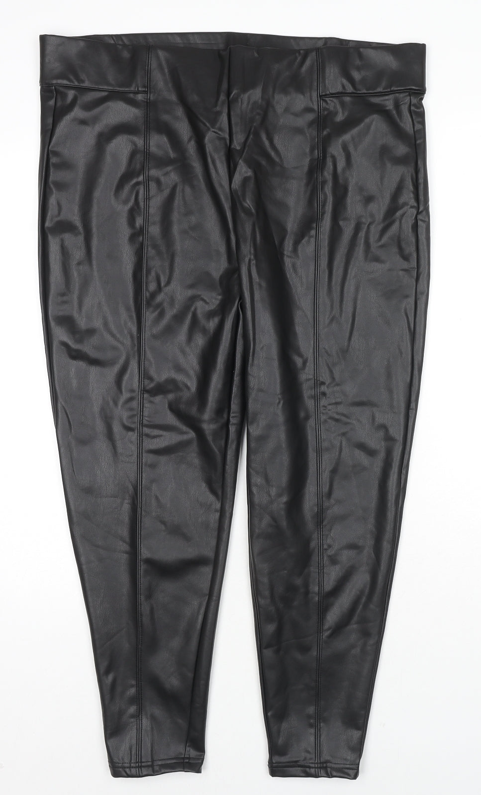 Marks and Spencer Womens Black Polyester Pedal Pusher Trousers Size 20 L24 in Regular