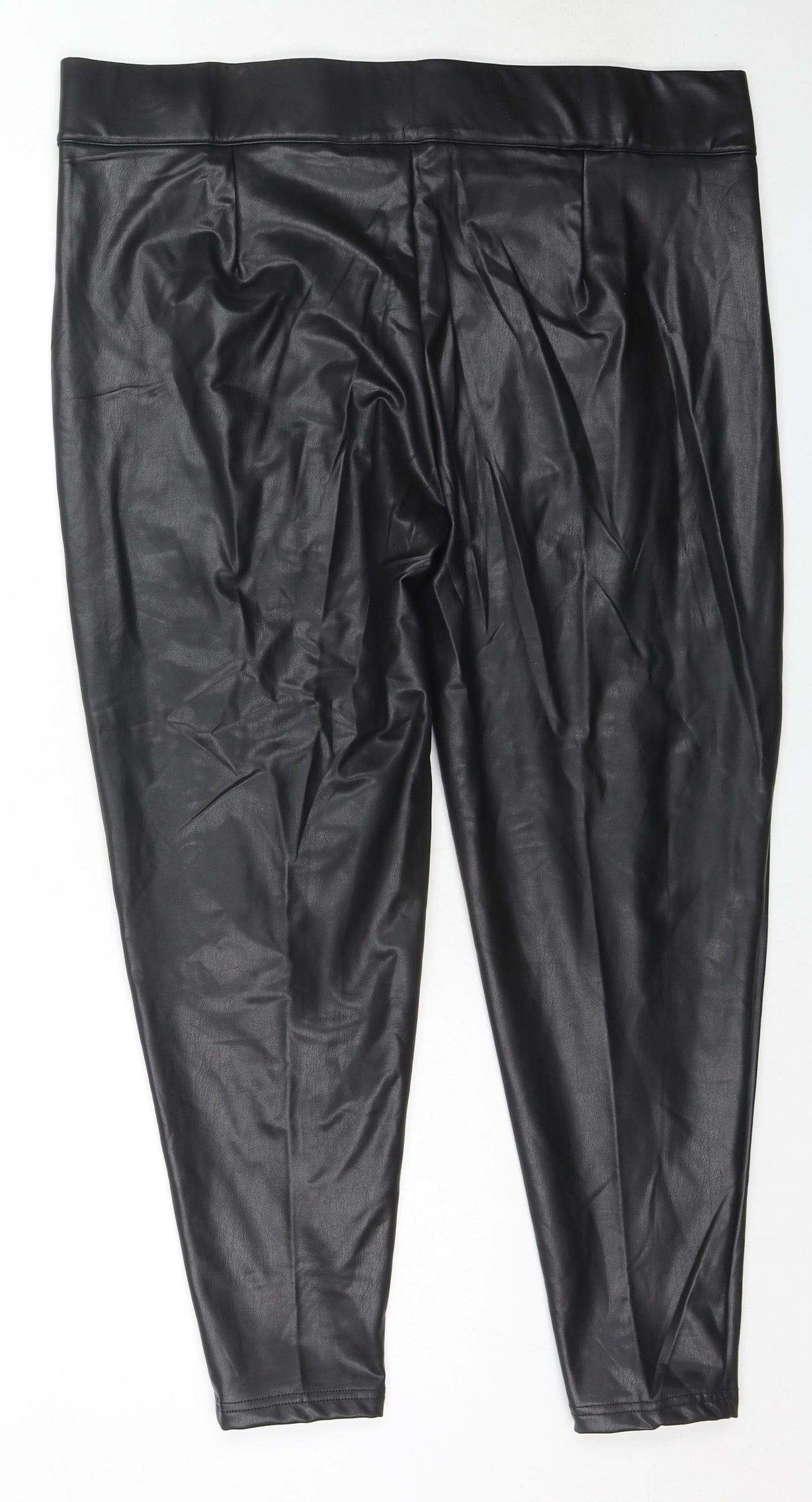 Marks and Spencer Womens Black Polyester Pedal Pusher Trousers Size 20 L24 in Regular