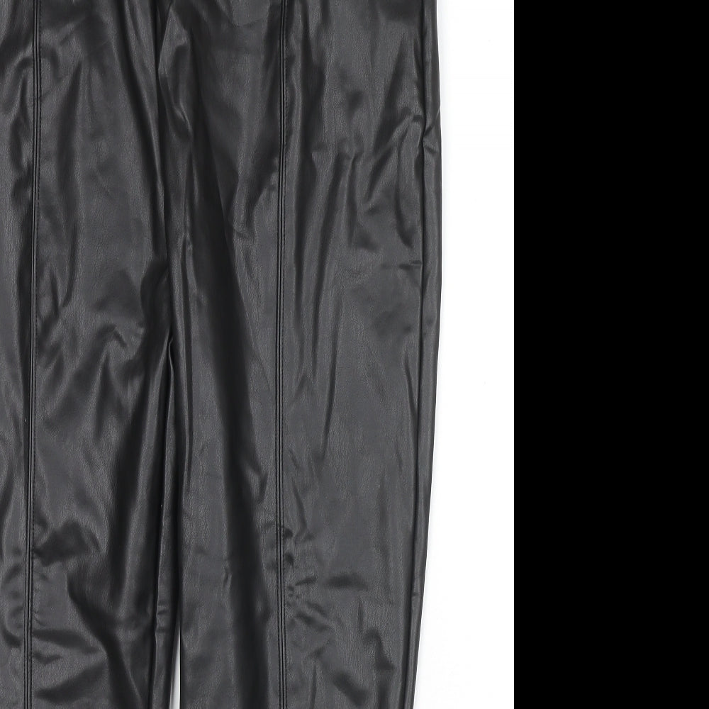 Marks and Spencer Womens Black Polyester Pedal Pusher Trousers Size 20 L24 in Regular