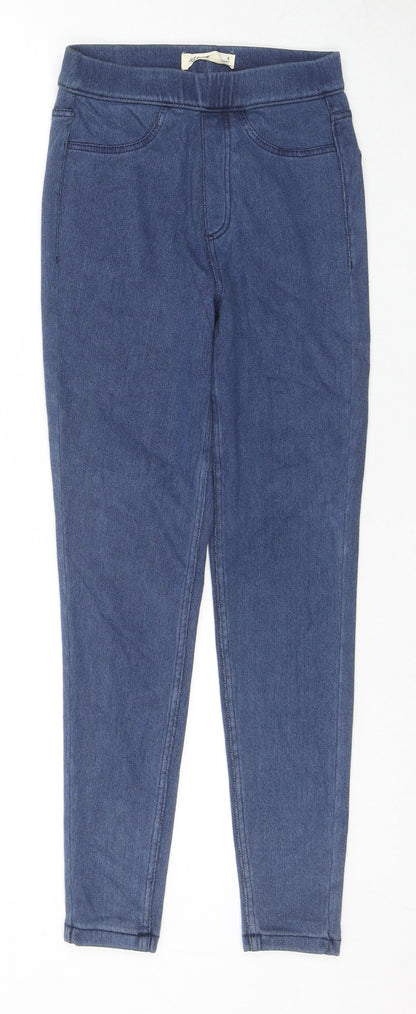 Marks & Spencer Womens Blue Cotton Jegging Jeans Size 6 L26 in Regular