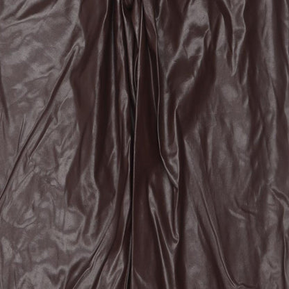 PRETTYLITTLETHING Womens Brown Viscose Trousers Size 14 L34 in Regular Zip
