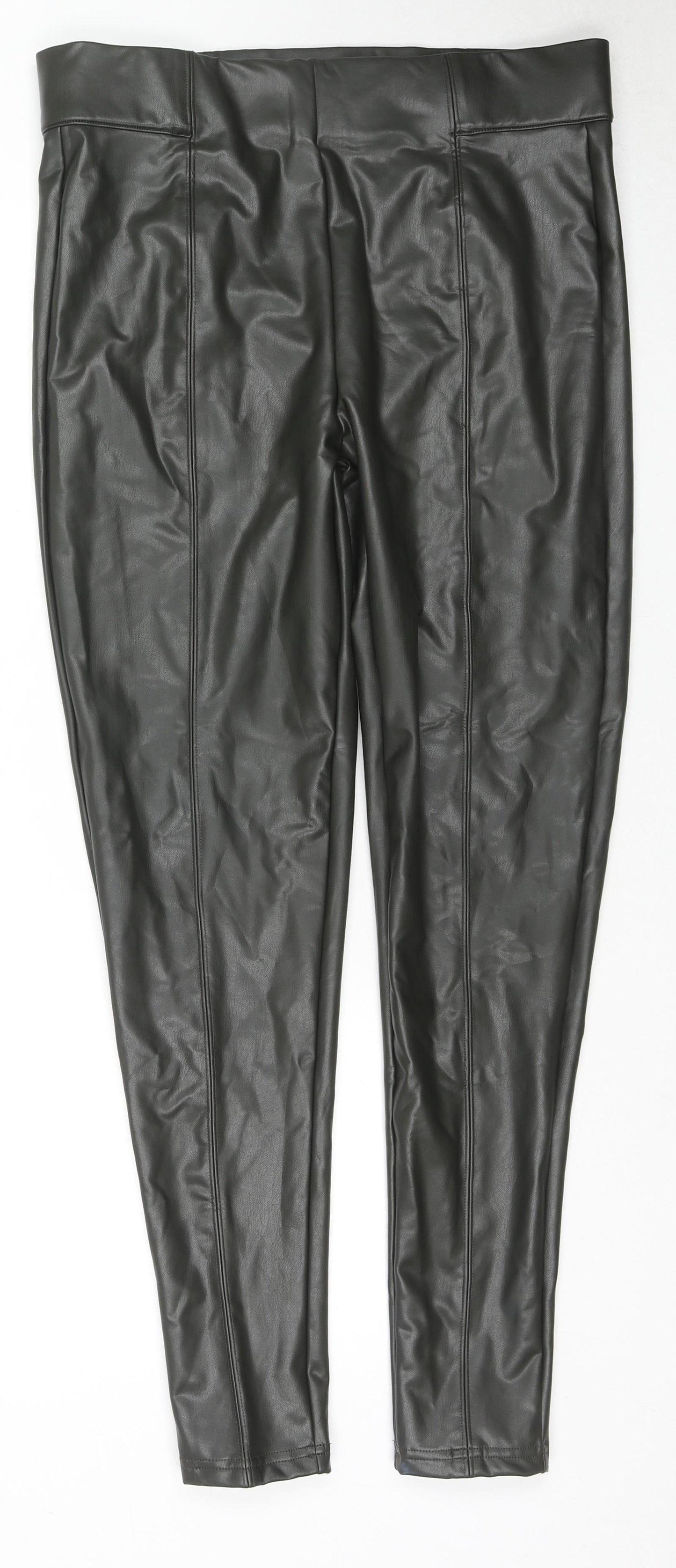 Marks and Spencer Womens Black Polyester Pedal Pusher Trousers Size 16 L28 in Regular