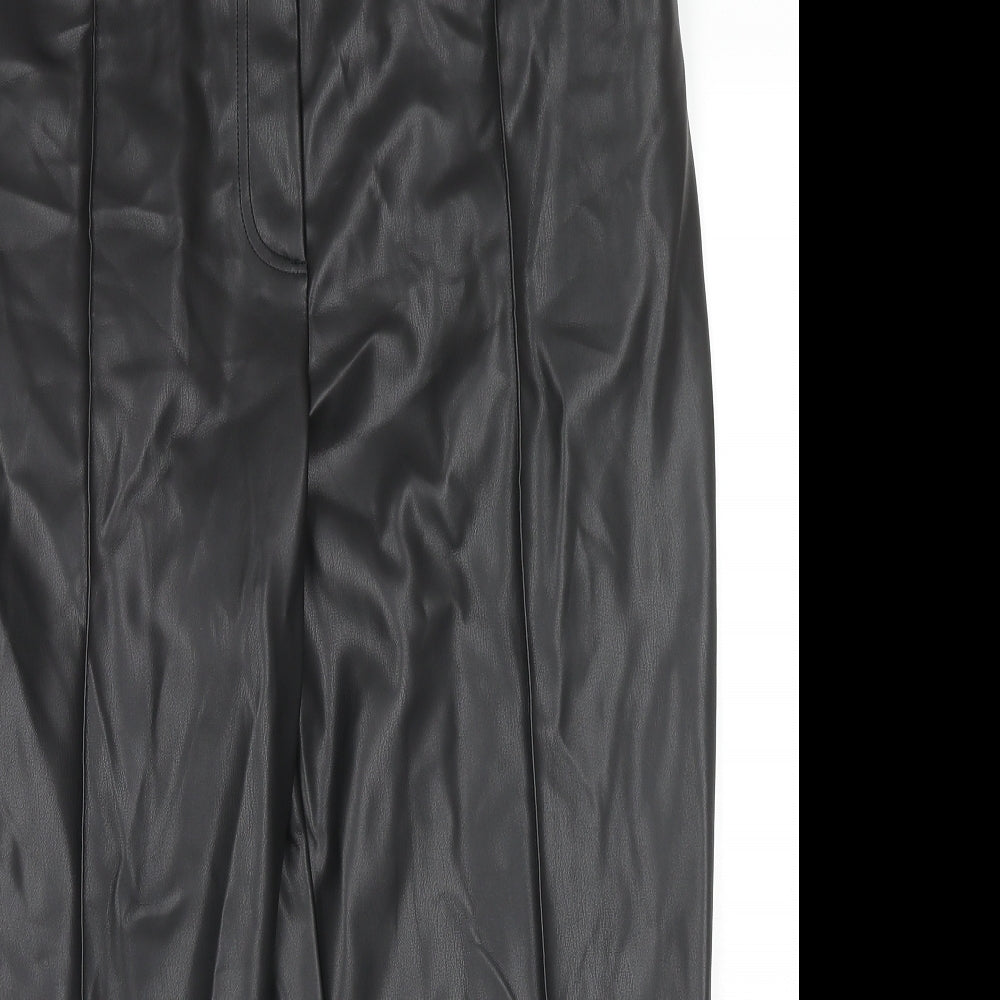 Marks and Spencer Womens Black Polyester Trousers Size 20 L23 in Regular Zip