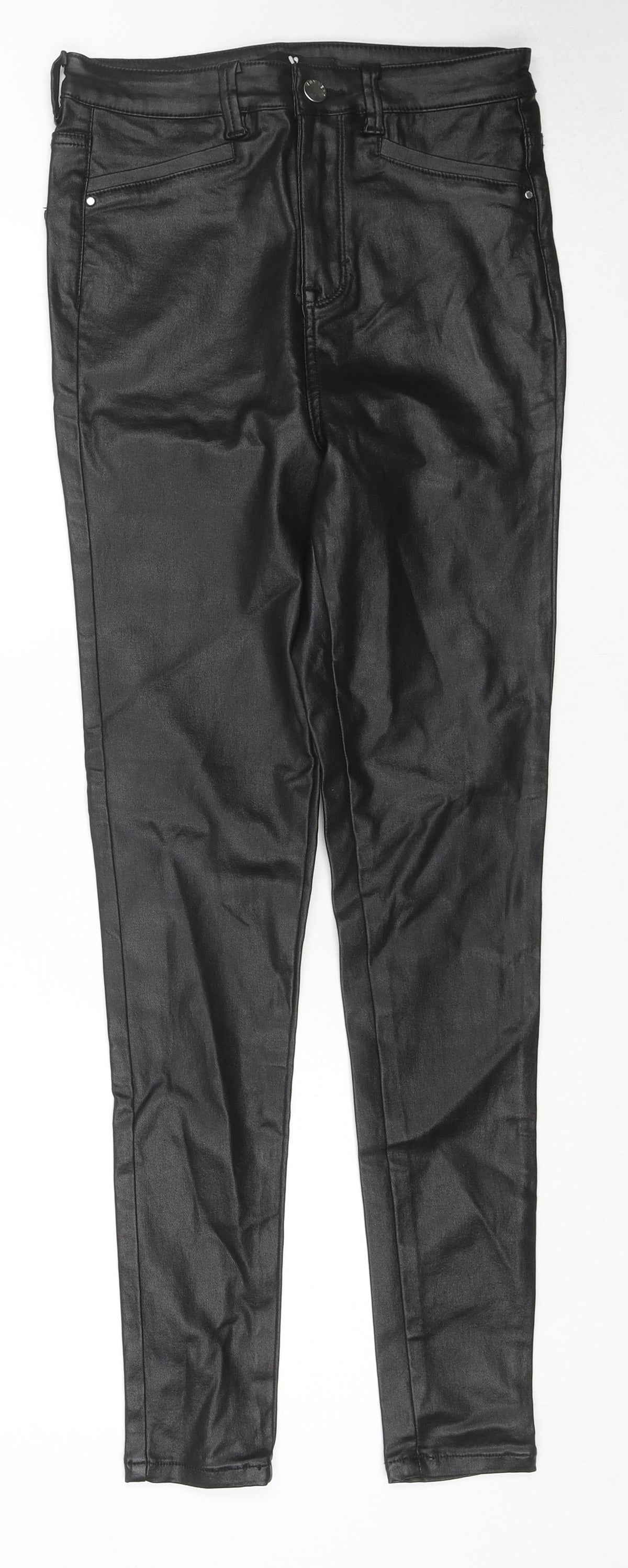 Very Womens Black Viscose Jegging Trousers Size 12 L27 in Regular Zip