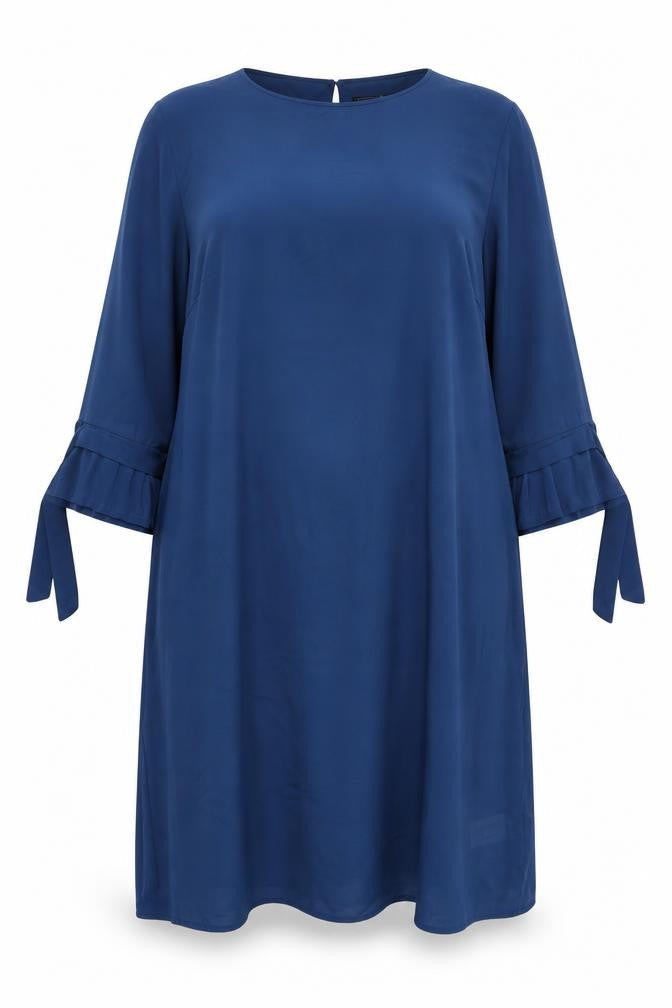 Bonprix Womens Blue Polyester A-Line Size 18 Boat Neck Button