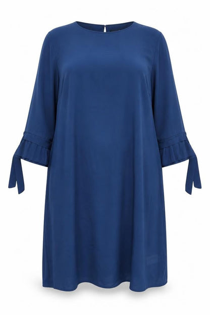Bonprix Womens Blue Polyester A-Line Size 18 Boat Neck Button