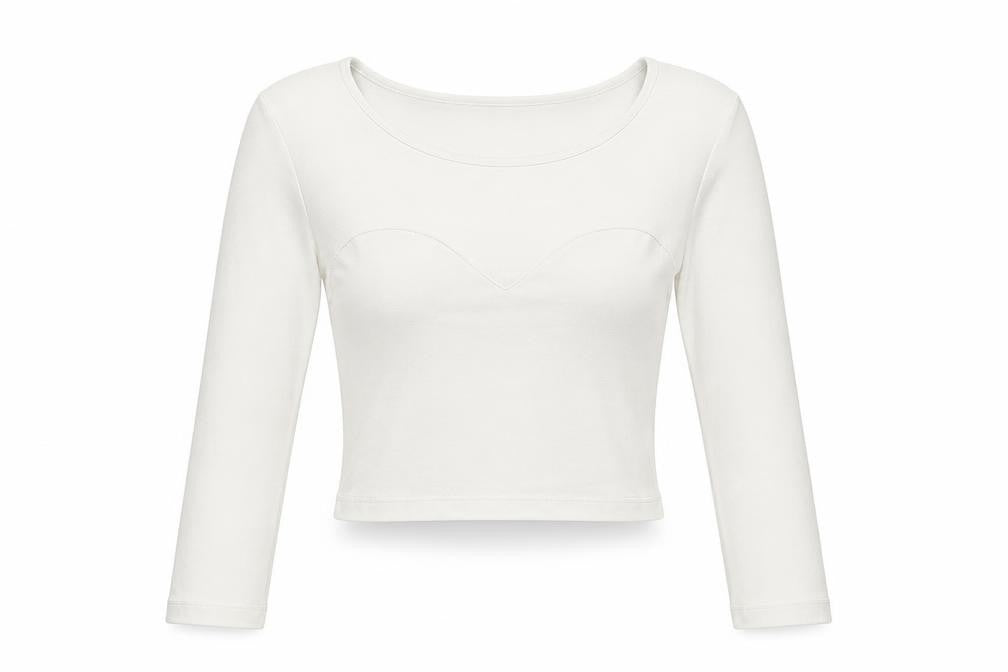 Divided by H&M Womens White Polyester Cropped T-Shirt Size XS Round Neck - Mesh Panels
