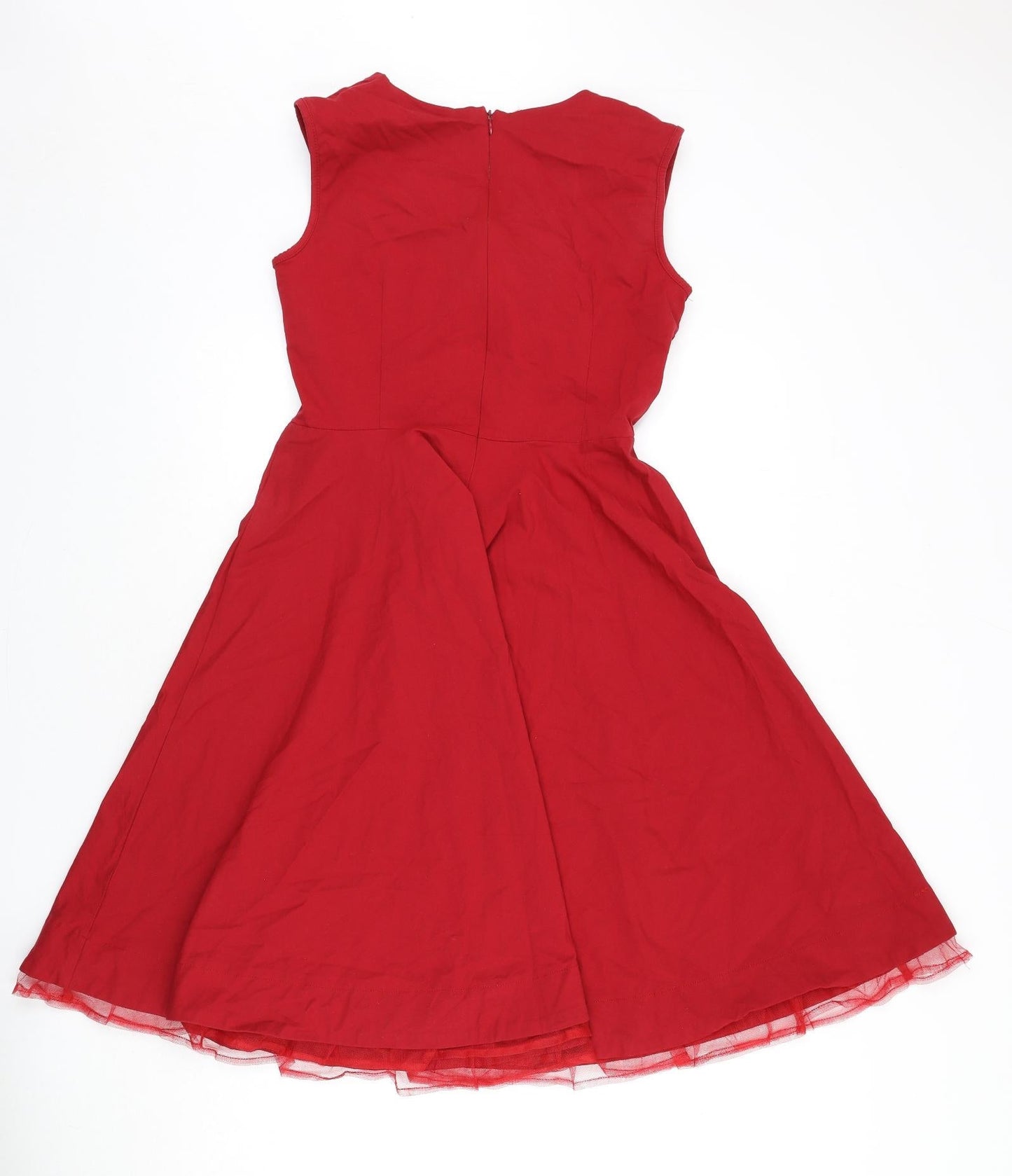 EA Selection Womens Red Viscose Fit & Flare Size XL Sweetheart Zip - Underskirt