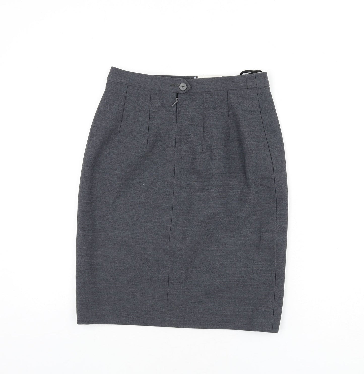 LUCIA Womens Grey Polyester Straight & Pencil Skirt Size 12 Zip