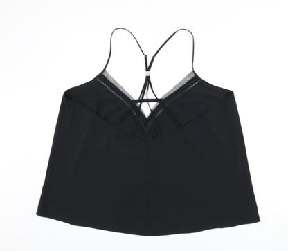 Back view of Autograph women’s black polyester camisole tank, size UK 22, v-neck