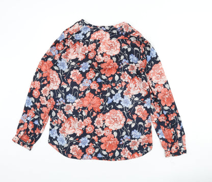 Zara Womens Multicoloured Floral Polyester Basic Blouse Size S V-Neck