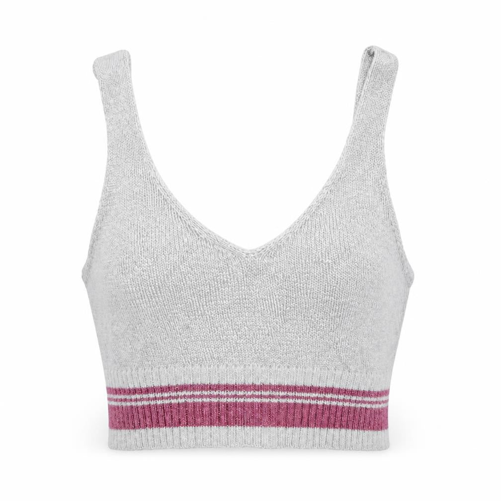 Topshop Womens Silver Polyester Camisole Tank Size 14 V-Neck - Cropped