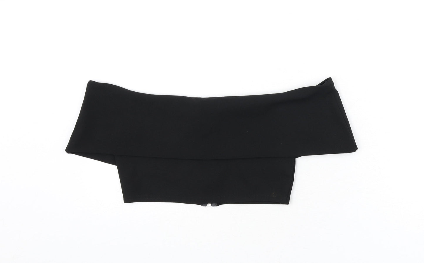 Missguided Womens Black Polyester Cropped Blouse Size 10 Off the Shoulder - Bardot, Cropped