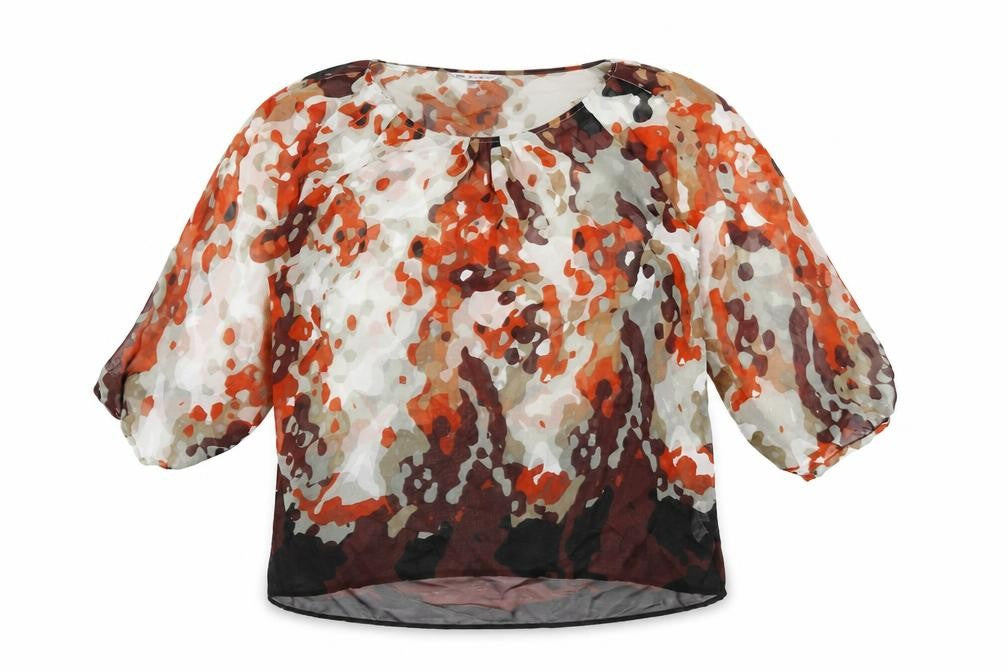 Autograph Womens Multicoloured Geometric Polyester Basic Blouse Size 14 Round Neck