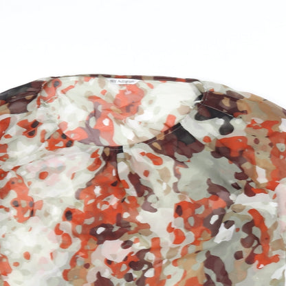 Close-up detail of Autograph women’s multicoloured geometric polyester basic blouse, size UK 14, round neck