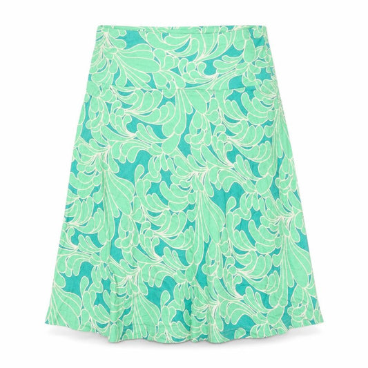 H&M Womens Green Geometric Viscose Flare Skirt Size 10