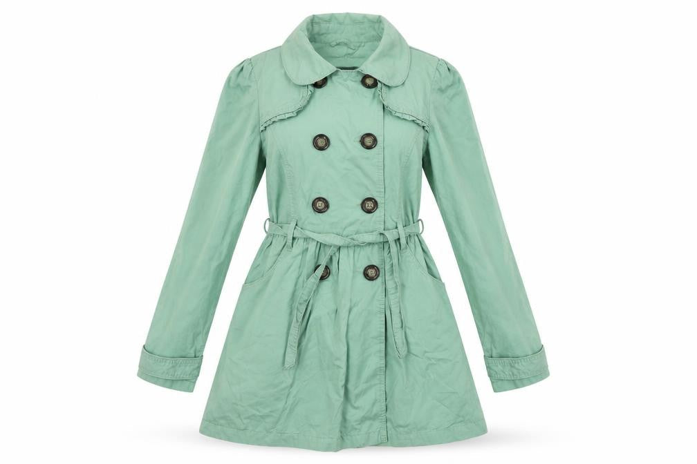 New Look Womens Green Overcoat Coat Size 14 Button