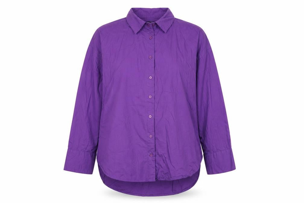 Silkroad Daughters Womens Purple Cotton Basic Button-Up Size 12 Collared