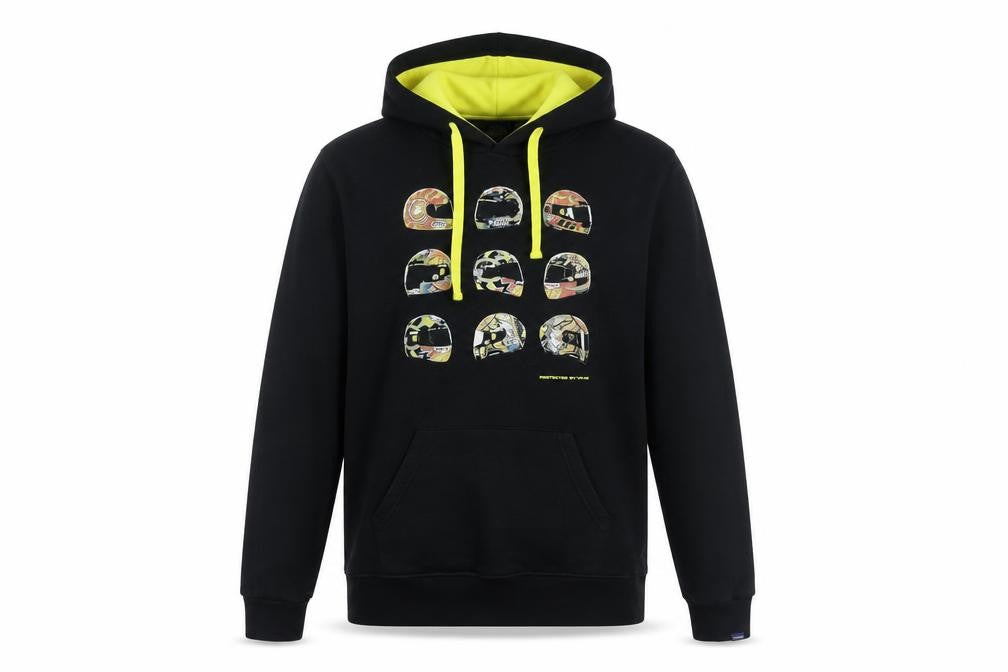 VR46 Boys Black Cotton Pullover Hoodie Size L Pullover - Racing Helmets