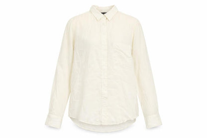 Zara Womens Ivory Polyester Basic Button-Up Size M Collared