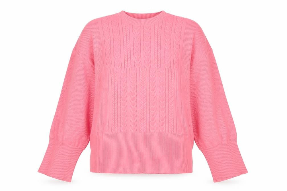 Marks & Spencer Womens Pink Crew Neck Viscose Pullover Jumper Size L