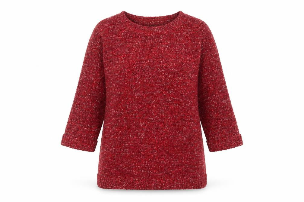 Inspire Womens Red Crew Neck Polyester Pullover Jumper Size M - M/L