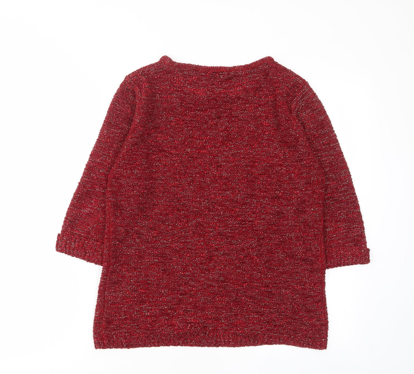 Inspire Womens Red Crew Neck Polyester Pullover Jumper Size M - M/L