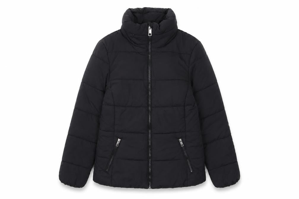 Marks and Spencer Womens Black Quilted Jacket Size 8 Zip - Zip Pockets