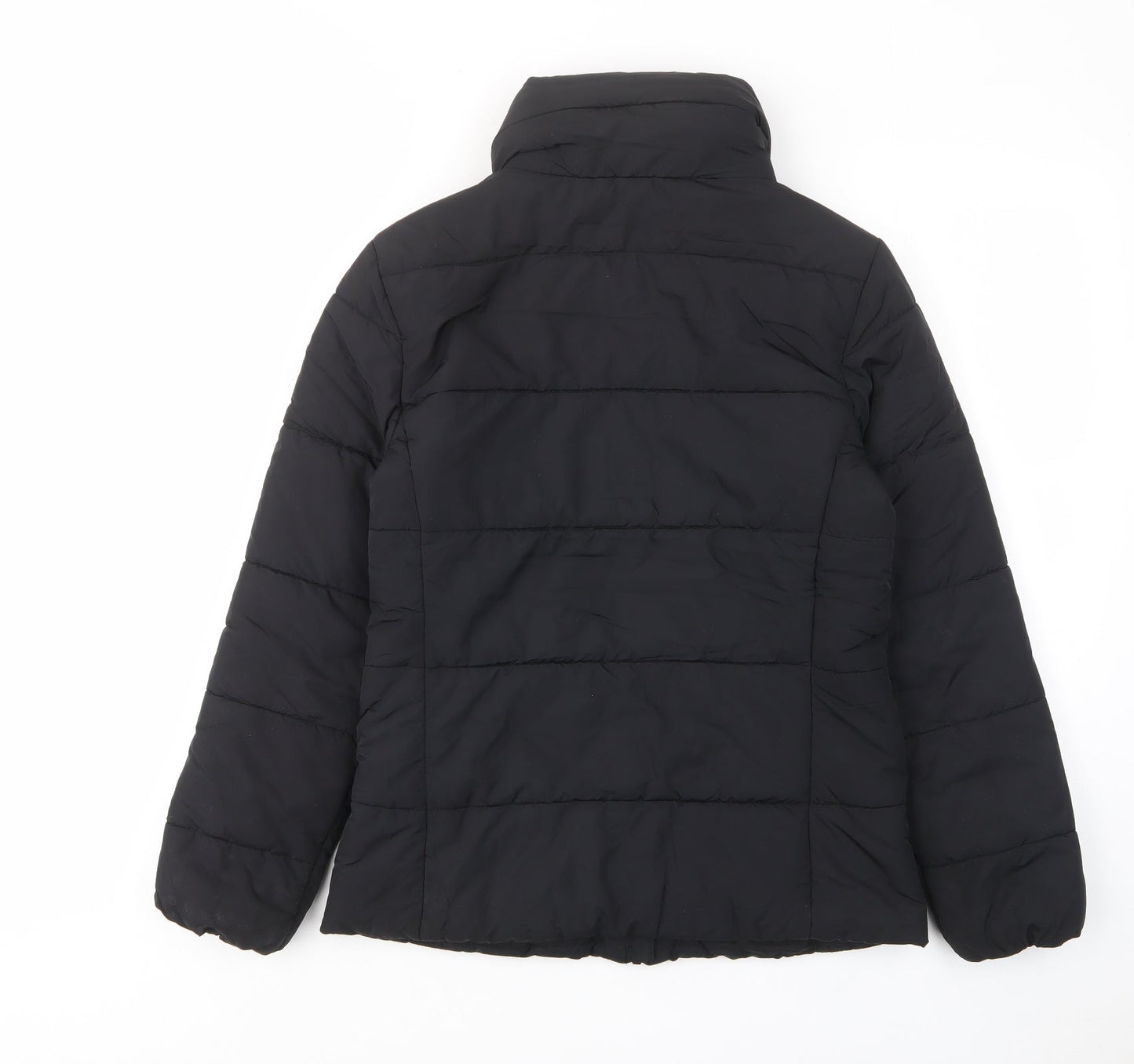 Marks and Spencer Womens Black Quilted Jacket Size 8 Zip - Zip Pockets
