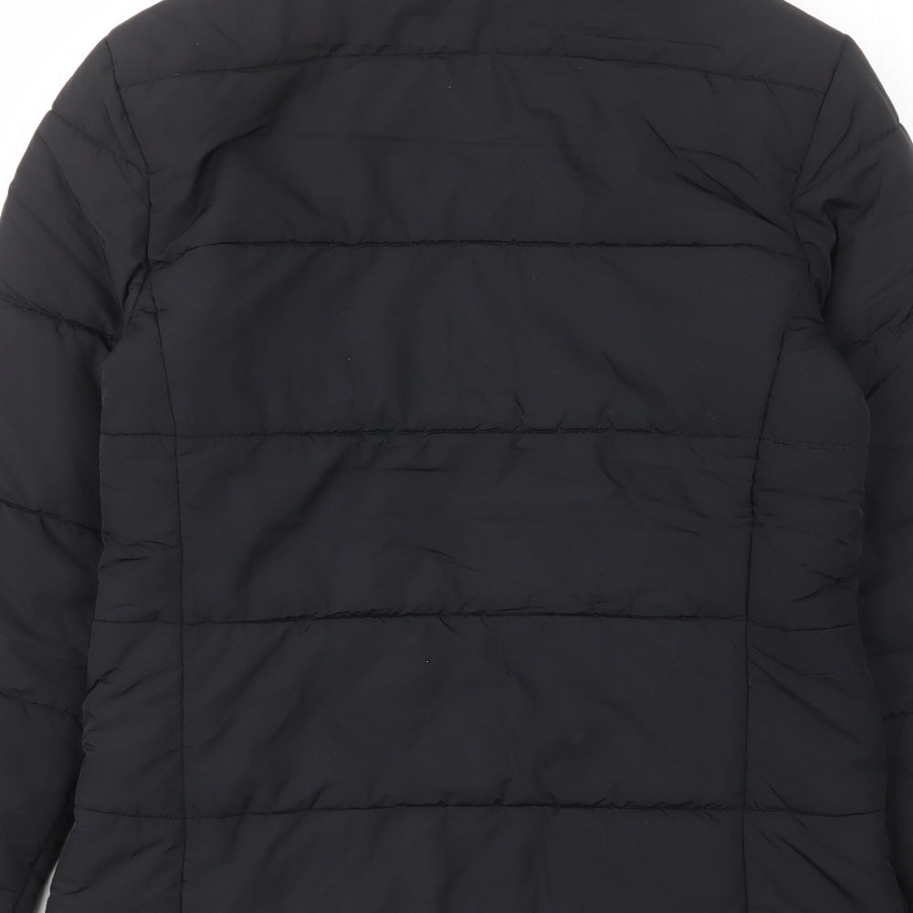 Marks and Spencer Womens Black Quilted Jacket Size 8 Zip - Zip Pockets