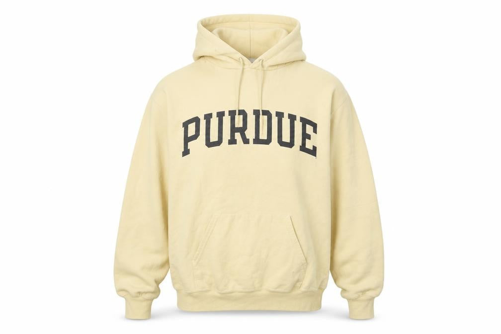 champ Mens Yellow Cotton Pullover Hoodie Size M - Puredue