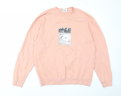 H&M Womens Pink Cotton Pullover Sweatshirt Size M Pullover