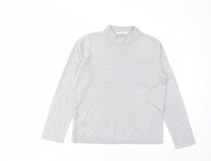 Classics Womens Grey Round Neck Acrylic Pullover Jumper Size 12