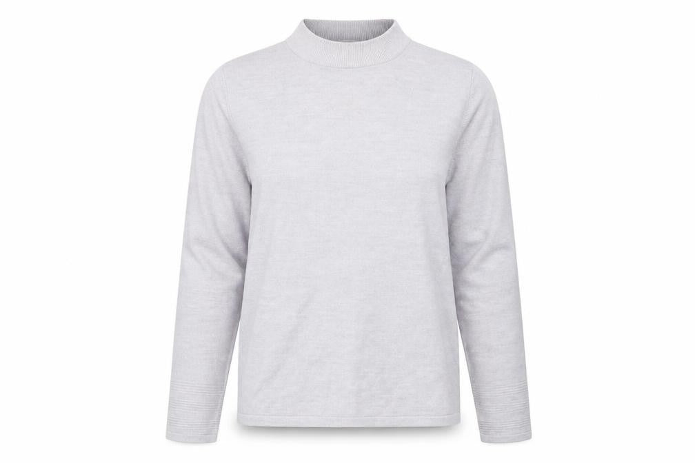Classic Womens Grey Round Neck Acrylic Pullover Jumper Size 12