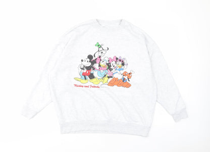 Preloved Disney Womens Grey Cotton Pullover Sweatshirt Size S Pullover - Mickey & Friends - Front
