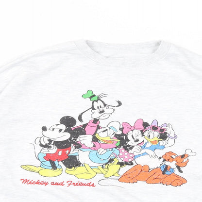 Preloved Disney Womens Grey Cotton Pullover Sweatshirt Size S Pullover - Mickey & Friends - Detail