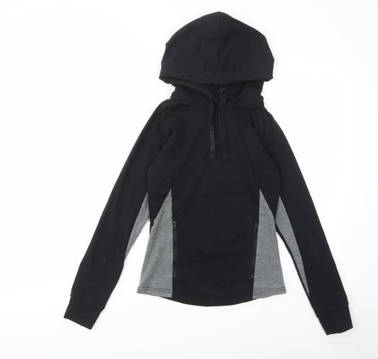 Myprotein Womens Black Cotton Pullover Hoodie Size S Pullover - Zip Pockets