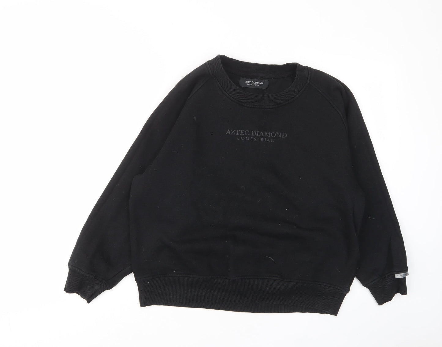 Aztec Womens Black Cotton Pullover Sweatshirt Size XL Pullover