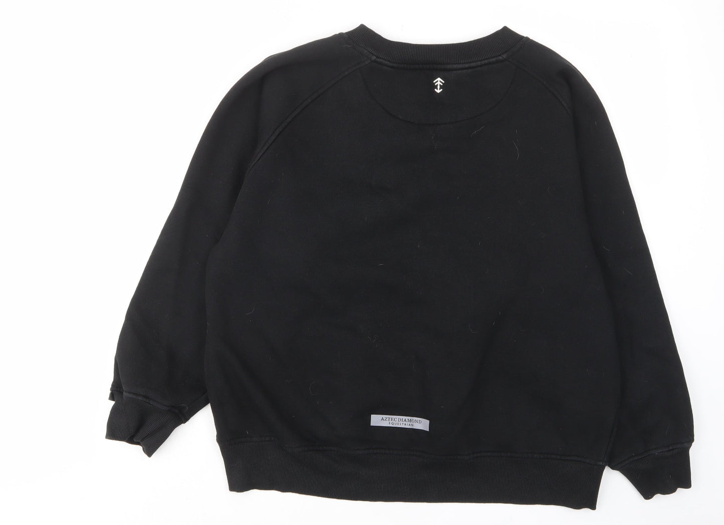 Aztec Womens Black Cotton Pullover Sweatshirt Size XL Pullover