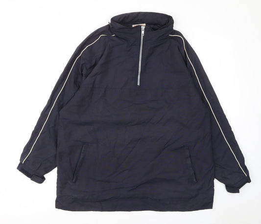 Game Gear Mens Blue Jacket Poncho Size L Zip - Pockets