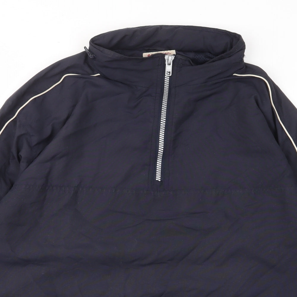 Game Gear Mens Blue Jacket Poncho Size L Zip - Pockets