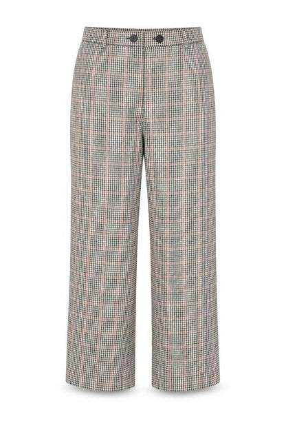 Pimkie Womens Multicoloured Plaid Polyester Trousers Size 10 L30 in Regular Button - Pockets, Belt Loops