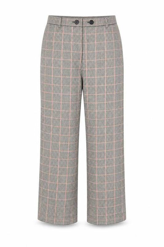 Pimkie Womens Multicoloured Plaid Polyester Trousers Size 10 L30 in Regular Button - Pockets, Belt Loops