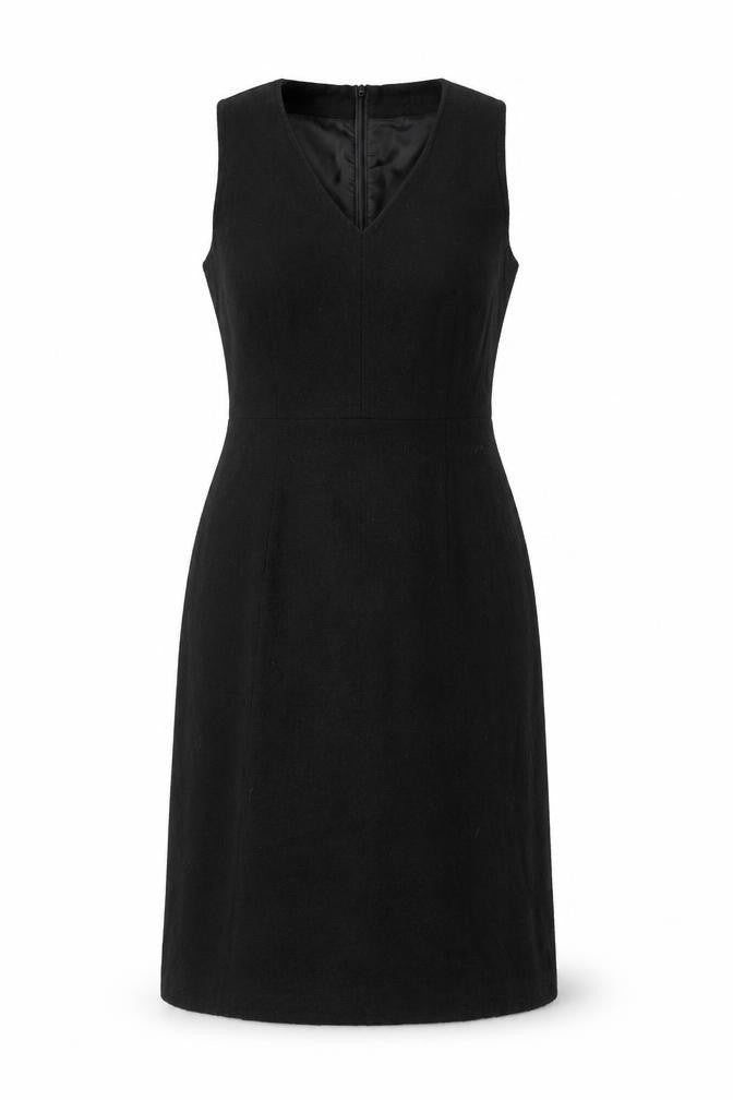 We Women Womens Black Wool A-Line Size 10 V-Neck Zip - Lined