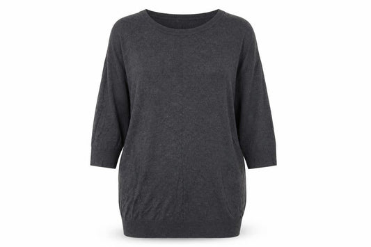 H&M Womens Grey Cotton Jumper Dress Size M Crew Neck Pullover