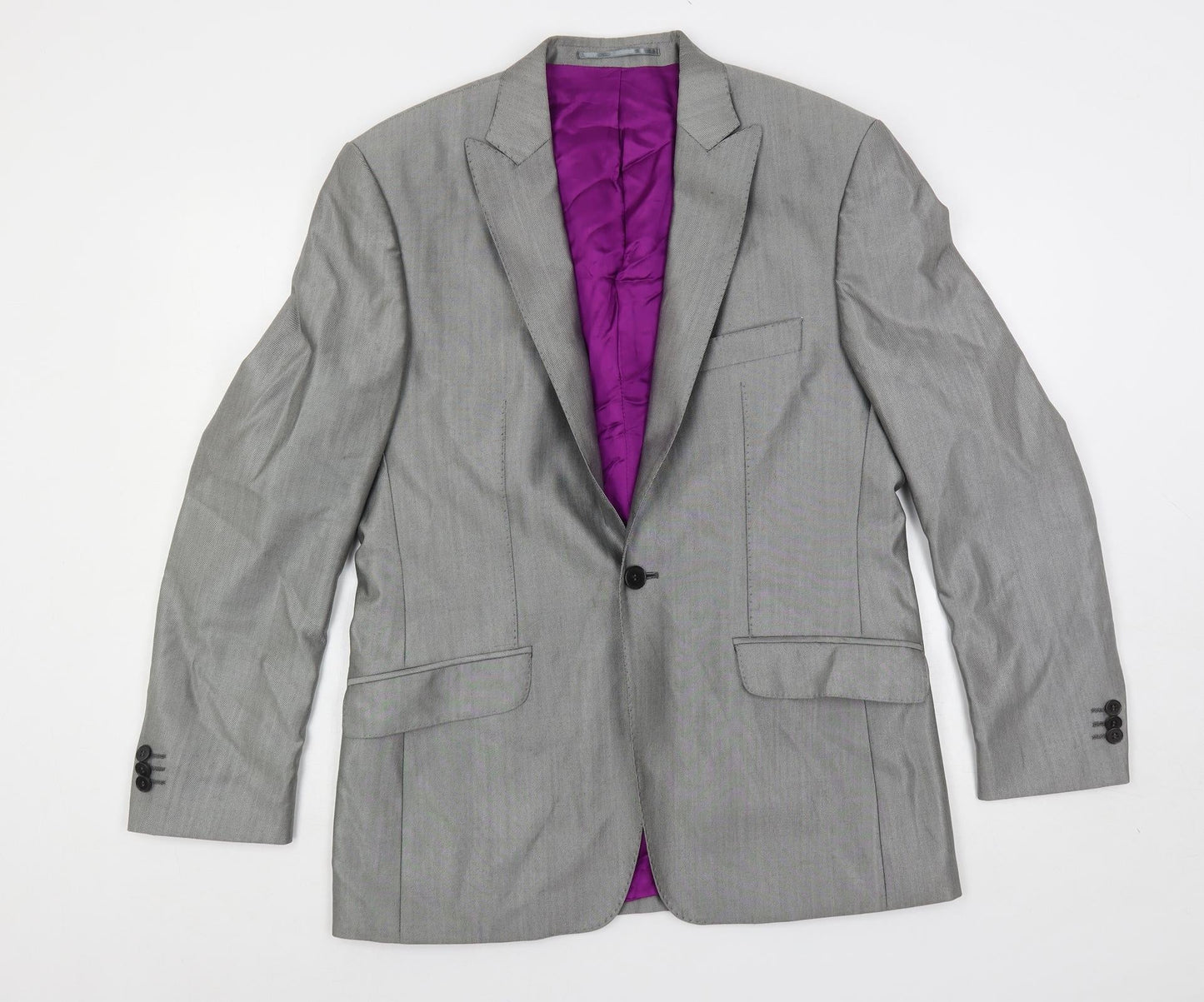 Jones Mens Grey Wool Jacket Suit Jacket Size 38 Regular