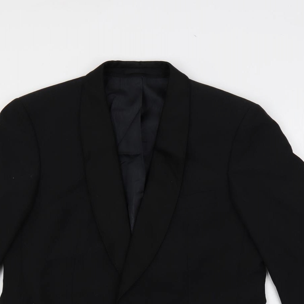 Hornes Mens Black Polyester Tuxedo Suit Jacket Size 38 Regular